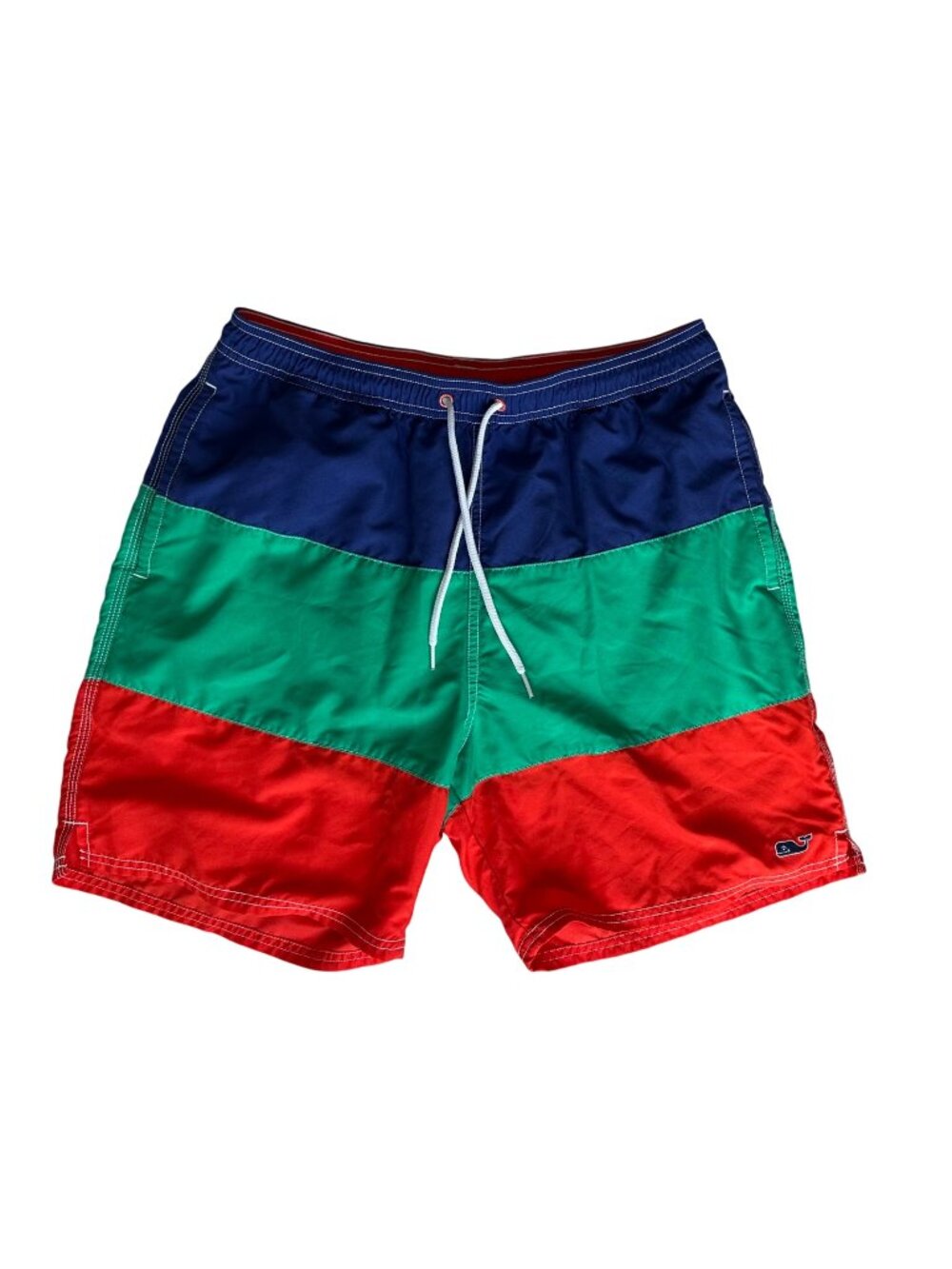 Vineyard Vines Swim Trunks Mens Medium Colorblock Shorts w/ Elastic Waist Lined
